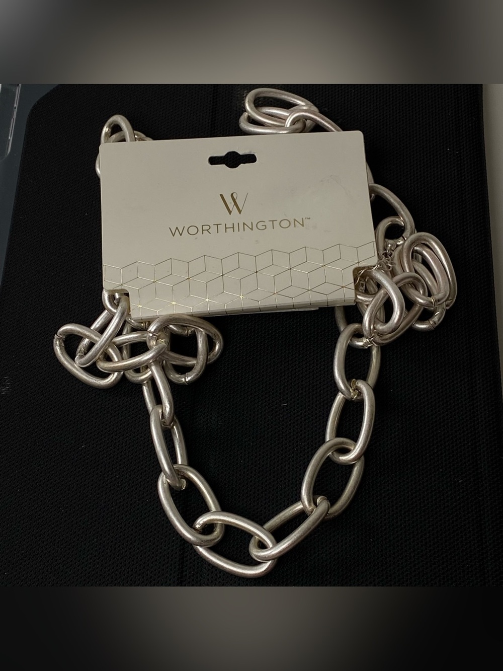 Worthington Silver Link Necklace - Chunky Chain Statement Jewelry